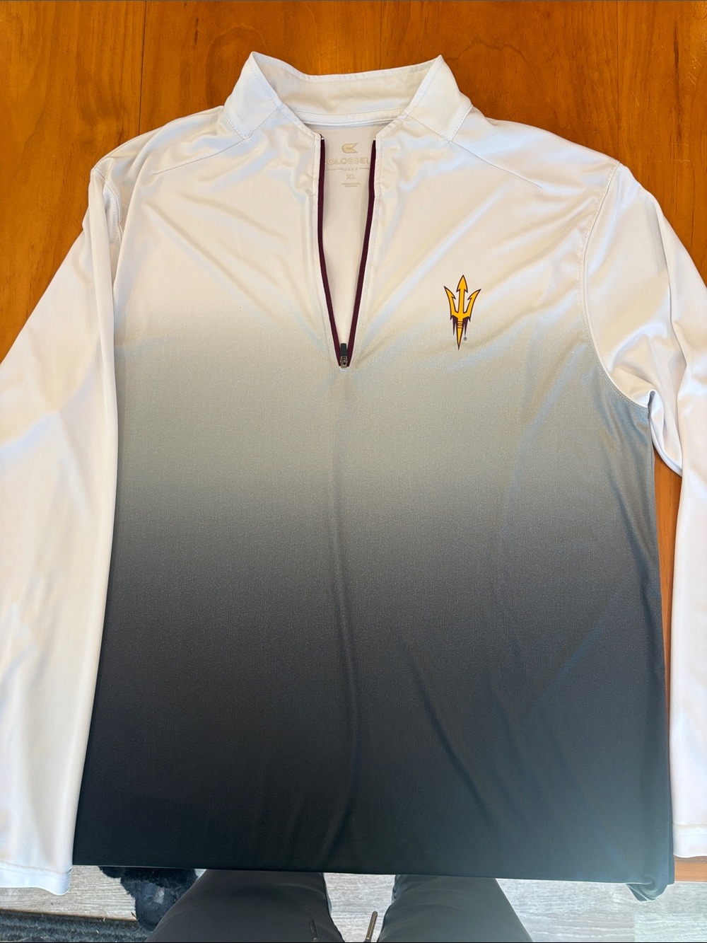 Arizona State Colosseum White to Black Gradient Quarter-Zip Pullover